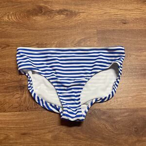 Lands End Girls Hipster Bikini Bottom Blue White Striped Size 16/XL